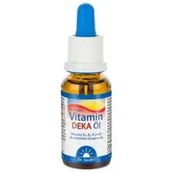 Dr. Jacob's DEKA Öl 800 IE Vitamin D3+K2+A+E 640 Tropfen - Nahrungsergänzungsmittel mit 4 essentiellen Vitaminen für ein starkes Immunsystem – ideal für die tägliche Unterstützung von Gesundheit und Vitalität.