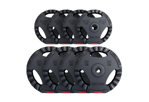GORILLA SPORTS Hantelscheiben Einzeln/Set, Kunststoff Gewichtsscheiben, Ø 30/31mm Bohrung, Tri-Grip, Hantelscheiben-Set, von 1,25 kg bis 30 kg Gewichte - für Krafttraining