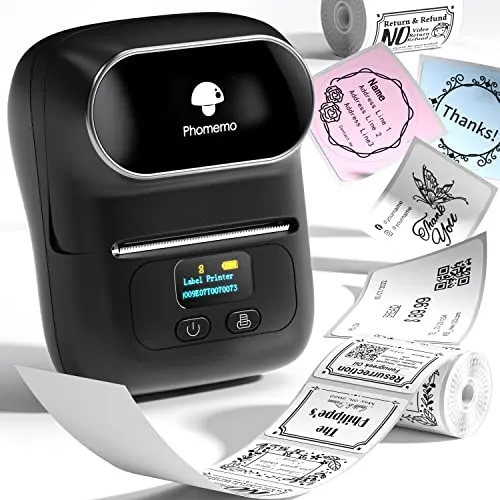 Phomemo M110 Etikettendrucker - Tragbarer Bluetooth Label Printer - Drucker für vielseitige Etikettierung in Einzelhandel und Büro, mit über 300 Vorlagen in der benutzerfreundlichen Print Master App.