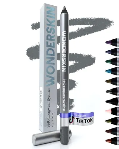 Wonderskin 1440 Longwear Blauer Glitzer Eyer Liner-Stift – Wasserfester, anspitzbarer und wischfester Kajalstift (Oyster Blue)