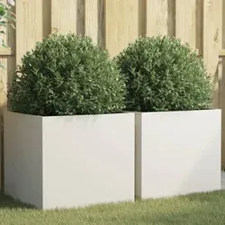 vidaXL Pflanzkübel 2 STK. aus Kaltgewalztem Stahl - Garten-Zubehör, langlebig und stabil, ideal zur Verschönerung von Terrasse, Balkon oder Garten mit Ihren Lieblingspflanzen.