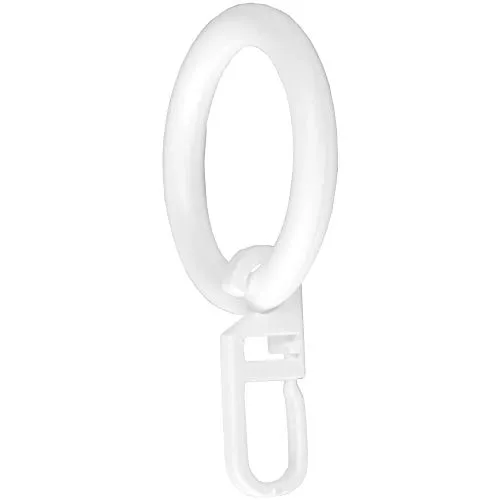 Bestlivings Gardinenringe (Ø28mm) mit Faltenlegehaken im 10er Pack, ideal für Gardinenstangen mit Ø16mm (Weiß) Ringe mit Faltenhaken