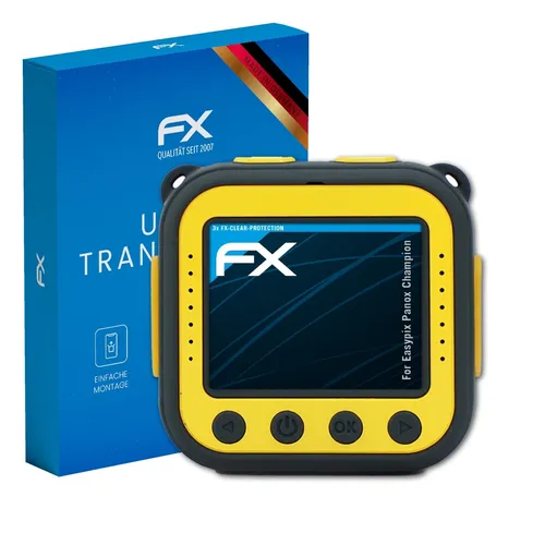 atFoliX 3x Displayschutzfolie für Easypix Panox Champion Schutzfolie klar Folie