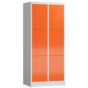 ClassiX Schließfachschrank X-523324, rot - 6 Fächer mit Zylinderschloss - Robuster Schließfachschrank aus Stahl, ideal für Schulen oder Fitnessstudios. Mit 6 Fächern und Geräuschdämpfung. Lieferung komplett montiert und 3 Jahre Garantie!