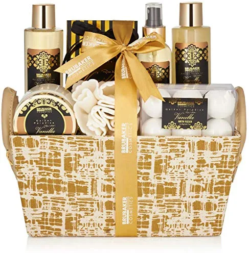 BRUBAKER Bade- und Dusch Set Vanille Minze - 8-teiliges Geschenkset - Erfrischendes 8-teiliges Set mit Duschgel, Schaumbad und mehr in einer dekorativen Box. Ideal zum Verwöhnen und Pflegen Ihrer Haut. Perfekt als Geschenk für jeden Anlass!