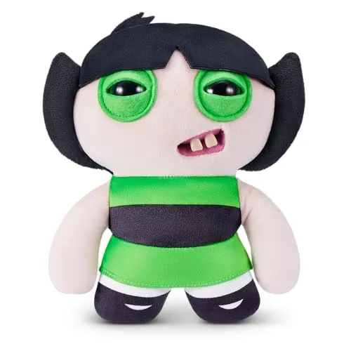 Fuggler Powerpuff Girls 22cm Plüschtier (Buttercup) von ZURU – Funny Ugly Monster Kuscheltier mit menschenähnlichen Zähnen, Sammel-Plüschtier für Kinder, Teens, Erwachsene und Cartoon-Fans