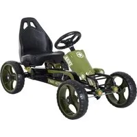 HOMCOM Go-Kart Tretfahrzeug mit Handbremse, Grün