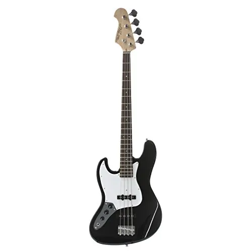J & D JB E-Bass Linkshänder - Schwarz - Gitarren - Ideal für Anfänger, bietet der J & D JB LH Linkshänder E-Bass hohen Spielkomfort durch schlanken Hals und Offset-Korpus sowie flexiblen Klang dank zwei Single-Coil Tonabnehmern.