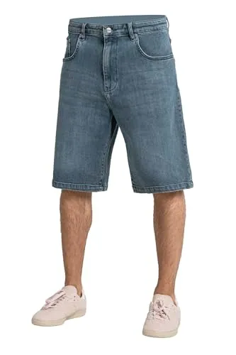 Reell Solid Short - Baggy Jeans Shorts Größe 33 grau/blau - Herren-Shorts im lässigen Baggy-Schnitt, aus 98% Baumwolle und 2% Elasthan für optimalen Komfort und Bewegungsfreiheit. Ideal für den Alltag!