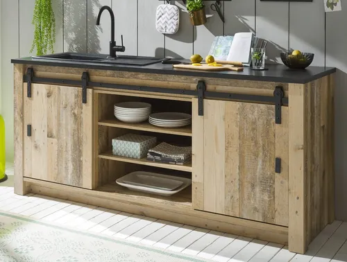 Furn.Design Spülenunterschrank Stove in beige von Furn.Design