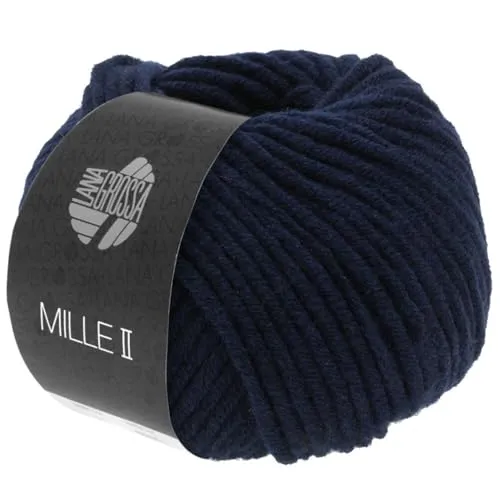 LANA GROSSA Mille II | Strapazierfähiges Mischgarn mit Merinowolle, waschmaschinenfest | Handstrickgarn aus 50% Schurwolle & 50% Acryl | 50g Wolle zum Stricken & Häkeln | 55m Garn FB12