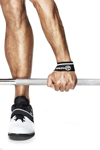 Rehband Zughilfen Krafttraining, Bodybuilding, Profi Lifting Straps 56 cm für Männer & Frauen zur Unterstützung der Griffkraft, ideal für Kreuzheben, Klimmzüge & Rudern, Color:Black, Size:One Size