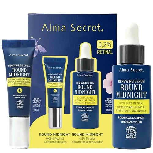 ROUND MIDNIGHT CASE 3 pcs - Vielseitiges Hautpflege-Set: Enthält ein Gesichtsserum und eine Augencreme für sichtbar strahlendere Haut. Ideal für die Nachtpflege, unterstützt die Feuchtigkeitsversorgung und sorgt für ein frisches Aussehen.