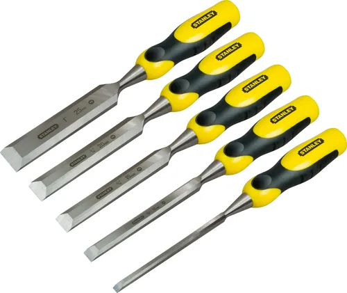 Stanley DynaGrip Stechbeitel-Set 5-teilig - Meißel für die Metallbearbeitung, ergonomischer Handgriff für optimalen Komfort und Langlebigkeit dank Chrom-Stahl Legierung.