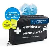 KARAT KFZ-Verbandtasche Erste-Hilfe-Tasche DIN 13164 mit Warnweste und Masken