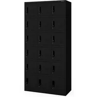 Jan Nowak Umkleideschrank 3B6A mit 18 Fächern - Robuster Schließfachschrank mit 18 abschließbaren Fächern | Maße: 185 cm x 90 cm x 40 cm | Hochwertige Pulverbeschichtung für lange Haltbarkeit | Ideal für Schulen, Fitnesszentren und Werkstätten.