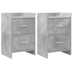vidaXL Nachttische 2er Set Betongrau 40 x 30 x 60 cm