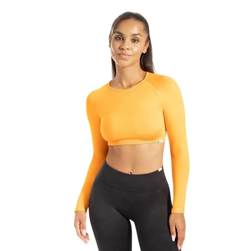 SMILODOX Longsleeve Damen Bethy, Seamless Cropped, elastisch und atmungsaktiv, kurzer Schnitt für Bewegungsfreiheit, Trainingsshirt, strapazierfähig und komfortabel, optimal für Pilates, Yoga und Gym