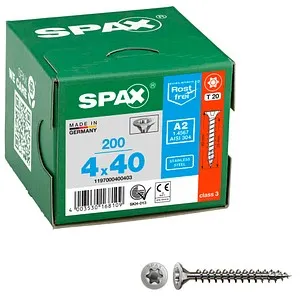 SPAX Universalschrauben T20 Senkkopf BLANK A2 1197000400403 4 mm x 40 mm, 200 St.
