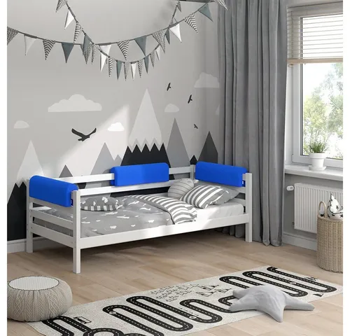 VitaliSpa® Bettumrandung Blau 70 x 20 cm - Bettumrandung für mehr Sicherheit, maschinenwaschbar bei 40°C und ideal für Kinderbetten, schützt vor Stößen und Verletzungen.
