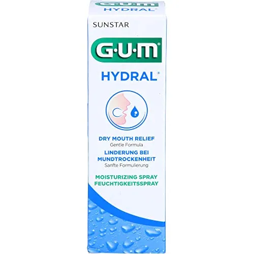 Sunstar Gum Hydral Feuchtigkeitsspray 50 Ml - Feuchtigkeit für Ihre Mundgesundheit - Mundspülung mit feuchtigkeitsspendender Formel, ideal bei Mundtrockenheit. Benutzerfreundliche Verpackung für einfache Anwendung und höchste Hygiene.