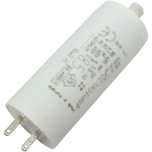 Anlaufkondensator Motorkondensator 8,5µF 450V 30x71mm Stecker 2,8x0,8mm ICAR 8,5