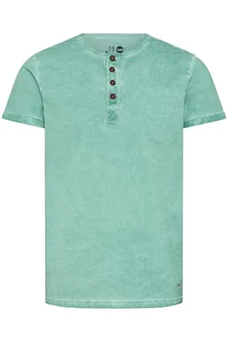 !Solid SDTihn Herren T-Shirt Kurzarm Shirt mit Grandad-Ausschnitt 100% Baumwolle Regular fit, Größe:L, Farbe:Blue Glow (1252)