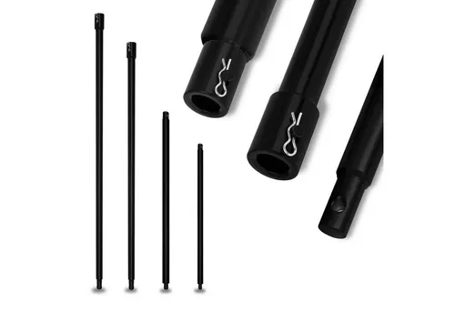 EBERTH Erdbohrer Set, 4 Stück, 400-1000mm - Erdbohrer-Set mit 4 robusten Verlängerungen (400-1000mm) aus langlebigem Stahl für professionelle Gartenarbeiten. Ideal für Zaunpfahl- und Fundamentlöcher, einfaches Wechseln dank Schnellkupplung.