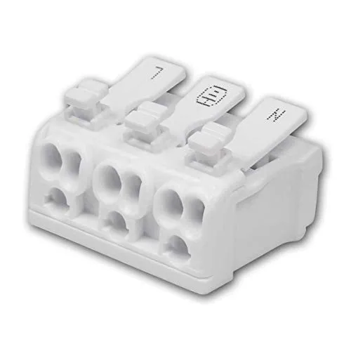 world-trading-net - 5er Set Lüsterklemmen, 3-polig mit Hebel, Leuchtenklemme