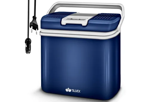 tillvex Kühlbox elektrisch 24L Mini-Kühlschrank 230 V und 12 V für KFZ Auto Camping