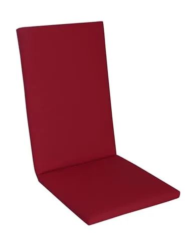 elGiga KETTtex Hochlehner-Auflage Korsika Rot 123 x 48 x 4 cm - Polster für Stühle & Sessel – Hochwertige, waschbare Auflage mit PU-Schaumstoffkern für ultimativen Komfort und stilvolles Design im Freien.