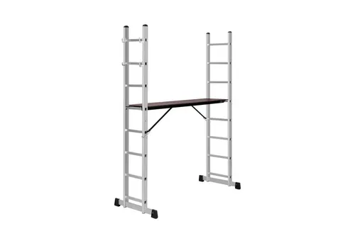 MSW 3in1 Arbeitsgerüst - Multifunktionsleiter - Gerüste - 3-in-1 Klappgerüst bis 3,8 m Höhe, ideal für Bau- und Industrieanwendungen mit 150 kg Tragfähigkeit und rutschfester Plattform für maximale Sicherheit.