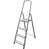 PROREGAL® Stehleiter Metal Single Giraffe, 3 Stufen - Leiter für sicheren Einsatz in Höhe, mit Anti-Rutsch-Füßen und 125kg Tragfähigkeit. Ideal für Haushalt und Gewerbe, vielseitig einsetzbar.