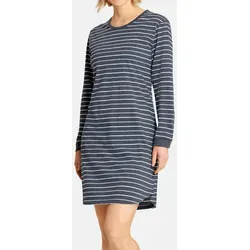 hajo Klima Komfort Nachthemd 48/50 Jeans Melange - Nachthemden für Damen, idealer Tragekomfort im zeitlosen Streifen-Design für eine angenehme Passform.