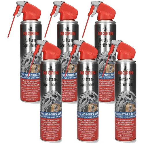 Nigrin Moto-Bike Ketten-Fett Spray 400ml für Motorräder - Hochwertiges Sprühfett für die Pflege von Motorradketten. Ideal für verschiedene Kraftradtypen, sorgt für optimale Schmierung und verlängert die Lebensdauer der Kette.