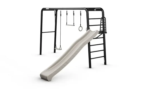 Berg Klettergerüst PlayBase L - Rahmen Schaukelgestell mit Reckstange - Klettergerüst für Kinder ab 3 Jahren, aus pulverbeschichtetem Metall, ideal für den Außenbereich und fördert die motorischen Fähigkeiten.