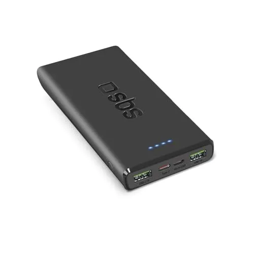 SBS Power Bank 10000 mAh, 20 W - Powerbank mit 10000 mAh Kapazität, ideal für schnelles Laden unterwegs, perfekt für Reisen und Outdoor-Aktivitäten.