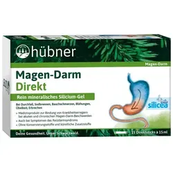 Hübner Magen-Darm Direkt Gel - Filme zur Linderung von Verdauungsbeschwerden, bietet eine natürliche Lösung ohne chemische Wirkstoffe und ist ideal für unterwegs dank der praktischen Direktsticks.