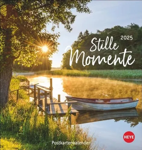 Stille Momente Postkartenkalender 2025: Kalender im Postkartenformat mit idyllischen Motiven und Sprüchen zum Nachdenken. Monats-Tischkalender zum Aufstellen oder Aufhängen. (Postkartenkalender Heye)