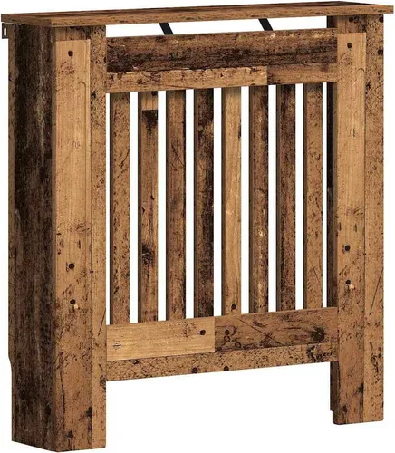 vidaXL Heizkörperabdeckung Altholz 78 x 19 x 81,5 cm - Heizkörperverkleidung aus Holzwerkstoff, modern und sicher für Familien. Mit zusätzlichem Regal für Deko und gleichmäßiger Wärmeverteilung – ideal für jedes Zuhause!