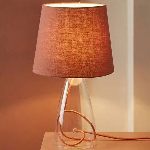 Design Stoff Schirm Tisch Lampe Schlaf Büro Lese Zimmer Leuchte Licht Big Light