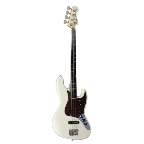 Fender American Vintage II 1966 Jazz Bass Olympic White - J-Bass, American Vintage II Serie mit Erle Korpus und Palisander/Holz-Hals, ausgestattet mit 2x Pure Vintage '66 Single Coil Tonabnehmer für authentischen Sound, inklusive Koffer.