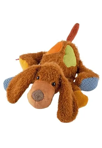Sigikid 30007 Hund Patchwork Sweety - Kuscheltier in Braun - Kuscheliger Patchwork Sweety Hund: Ideal für Babys und Kleinkinder. Aus hochwertigem, weichem Plüsch, perfekt zum Schmusen und Spielen. Waschbar bei 30 °C und liebevoll gestaltet für unvergessliche Kuschelstunden.