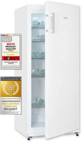 EXQUISIT GKS29-V-H-280E Kühlschrank ohne Gefrierfach - Standkühlschrank in Weiß mit Energieeffizienzklasse E, ideal für kleine Küchen und bietet viel Platz für frische Lebensmittel.