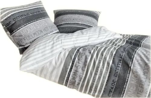 Janine Bettwäsche Davos, 240x220 cm, Grau, Weiß, Beige - Hochwertige Biber-Bettwäsche in Grau, Weiß und Beige, ideal für Allergiker. Pflegeleicht, atmungsaktiv und schadstoffgeprüft nach Oeko-Tex® Made IN Green.