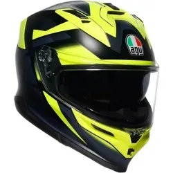 AGV K7 Glimpse Helmet XL, schwarz-gelb - Motorradhelm mit Schlüsselbein-Schutzprofil und integriertem aerodynamischen Spoiler, ideal für Sicherheit und Komfort beim Fahren.