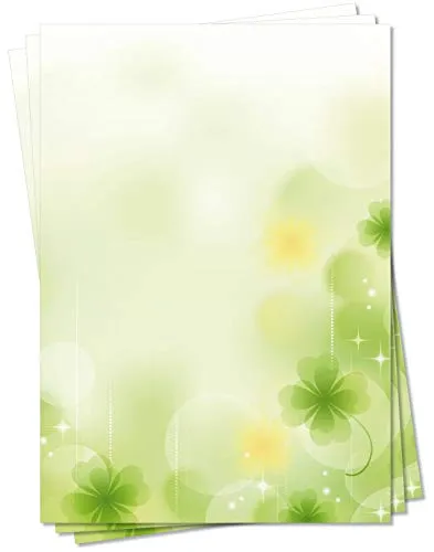 Motiv Briefpapier (MPA-5135, DIN A4, 25 Blatt) grüne Kugeln Seifenblasen Bubbles Muster farbiges Motivpapier Sterne