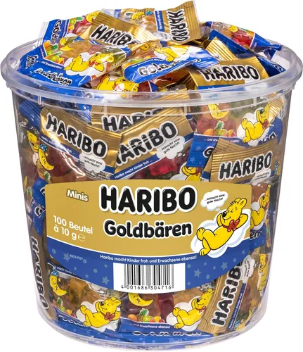 Haribo Gute Nacht Goldbären 100 x 10 g Minibeutel in orange von HARIBO