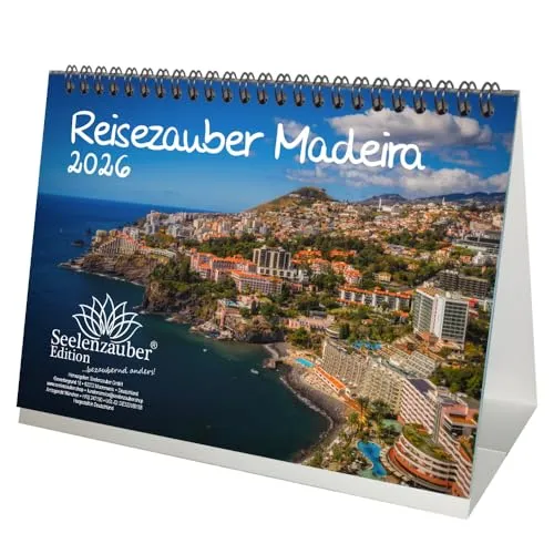 Seelenzauber Reisezauber Madeira DIN A5 Tischkalender für 2026 Reise Urlaub Strand Spanien
