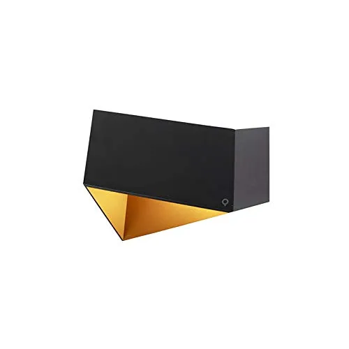 Qazqa Design Wandleuchte Schwarz mit Gold - Fold - Moderne Wandleuchte aus Aluminium mit eleganter Messing-Innenseite, ideal für Wohnzimmer und Schlafzimmer. Dimmbar, G9-Fassung, schafft eine stilvolle Atmosphäre.